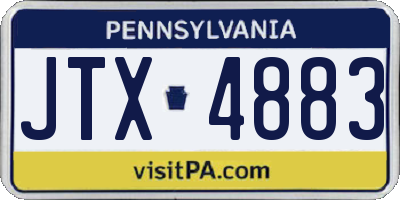 PA license plate JTX4883
