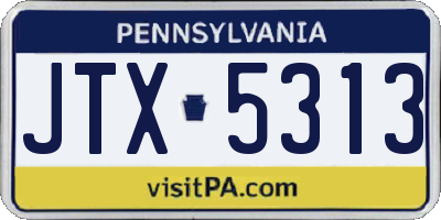 PA license plate JTX5313