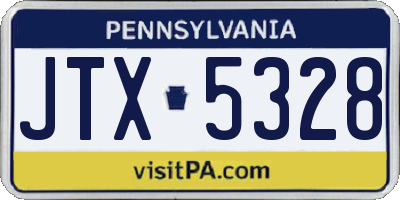PA license plate JTX5328
