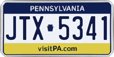 PA license plate JTX5341