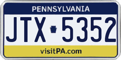 PA license plate JTX5352
