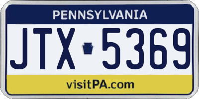 PA license plate JTX5369