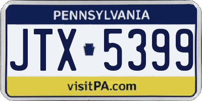 PA license plate JTX5399