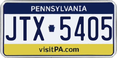 PA license plate JTX5405
