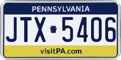 PA license plate JTX5406