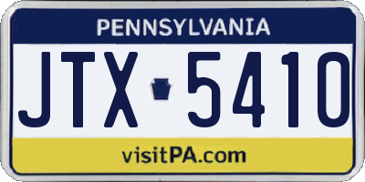 PA license plate JTX5410