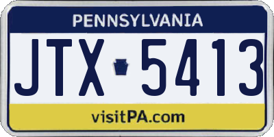 PA license plate JTX5413