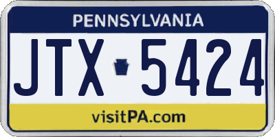 PA license plate JTX5424