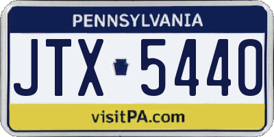 PA license plate JTX5440