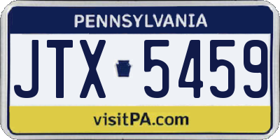 PA license plate JTX5459