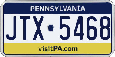 PA license plate JTX5468