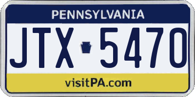 PA license plate JTX5470