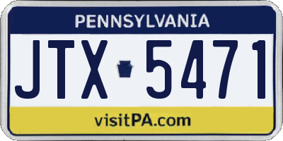 PA license plate JTX5471