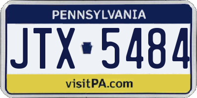 PA license plate JTX5484