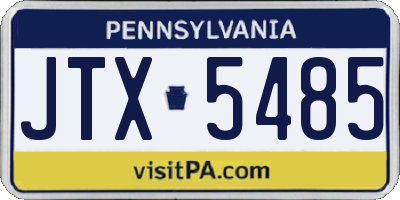 PA license plate JTX5485