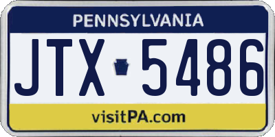 PA license plate JTX5486