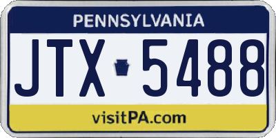 PA license plate JTX5488