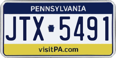 PA license plate JTX5491