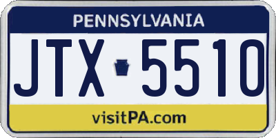 PA license plate JTX5510