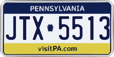 PA license plate JTX5513
