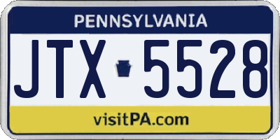 PA license plate JTX5528