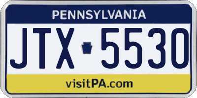 PA license plate JTX5530