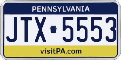 PA license plate JTX5553