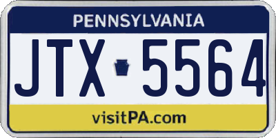 PA license plate JTX5564