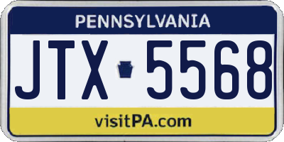 PA license plate JTX5568
