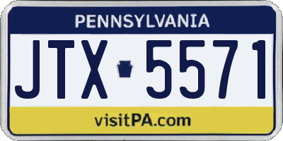 PA license plate JTX5571