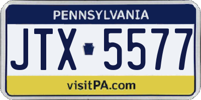 PA license plate JTX5577