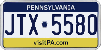 PA license plate JTX5580