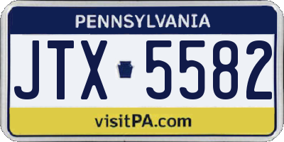 PA license plate JTX5582