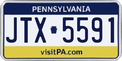 PA license plate JTX5591