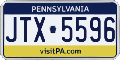 PA license plate JTX5596