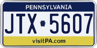 PA license plate JTX5607