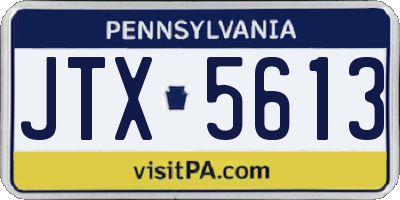 PA license plate JTX5613