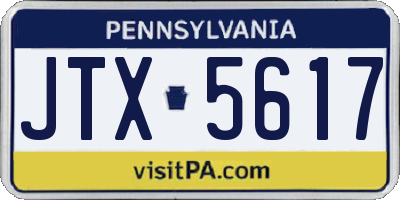 PA license plate JTX5617