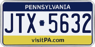 PA license plate JTX5632