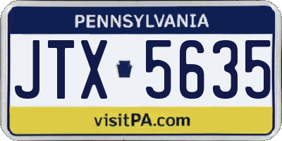PA license plate JTX5635