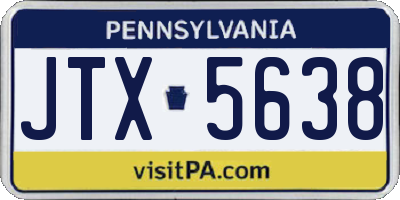 PA license plate JTX5638