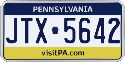 PA license plate JTX5642
