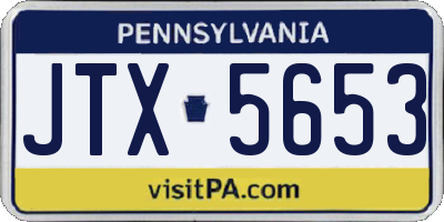 PA license plate JTX5653