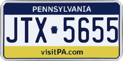 PA license plate JTX5655