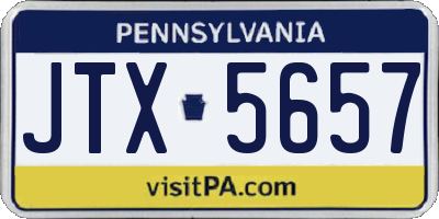 PA license plate JTX5657