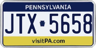 PA license plate JTX5658