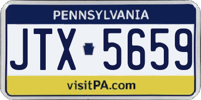 PA license plate JTX5659