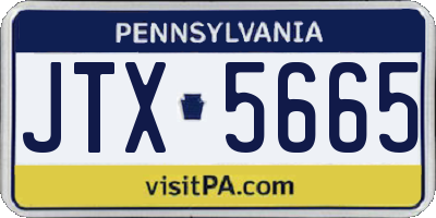PA license plate JTX5665