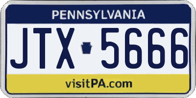 PA license plate JTX5666