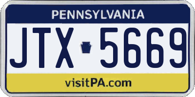 PA license plate JTX5669
